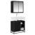 Set de mobilier pentru baie 2 pcs Stejar Negru Lemn compozit GartenMobel Dekor