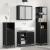 Set de mobilier pentru baie 3 pcs Stejar Negru Lemn compozit GartenMobel Dekor