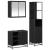 Set de mobilier pentru baie 3 pcs Stejar Negru Lemn compozit GartenMobel Dekor