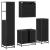 Set de mobilier pentru baie 4 pcs Stejar Negru Lemn compozit GartenMobel Dekor