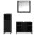 Set de mobilier pentru baie 3 pcs Stejar Negru Lemn compozit GartenMobel Dekor