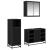 Set de mobilier pentru baie 3 pcs Stejar Negru Lemn compozit GartenMobel Dekor