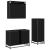 Set de mobilier pentru baie 3 pcs Stejar Negru Lemn compozit GartenMobel Dekor
