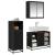 Set de mobilier pentru baie 3 pcs Stejar Negru Lemn compozit GartenMobel Dekor