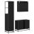 Set de mobilier pentru baie 3 pcs Stejar Negru Lemn compozit GartenMobel Dekor