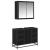 Set de mobilier pentru baie 2 pcs Stejar Negru Lemn compozit GartenMobel Dekor