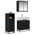 Set de mobilier pentru baie 3 pcs Stejar Negru Lemn compozit GartenMobel Dekor