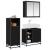 Set de mobilier pentru baie 3 pcs Stejar Negru Lemn compozit GartenMobel Dekor