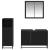 Set de mobilier pentru baie 3 pcs Stejar Negru Lemn compozit GartenMobel Dekor