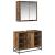Set de mobilier pentru baie 2 pcs Lemn Vechi Lemn compozit GartenMobel Dekor