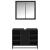 Set de mobilier pentru baie 2 pcs Stejar Negru Lemn compozit GartenMobel Dekor