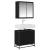 Set de mobilier pentru baie 2 pcs Stejar Negru Lemn compozit GartenMobel Dekor