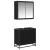 Set de mobilier pentru baie 2 pcs Stejar Negru Lemn compozit GartenMobel Dekor