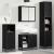 Set de mobilier pentru baie 4 pcs Stejar Negru Lemn compozit GartenMobel Dekor