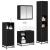 Set de mobilier pentru baie 4 pcs Stejar Negru Lemn compozit GartenMobel Dekor