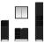 Set de mobilier pentru baie 4 pcs Stejar Negru Lemn compozit GartenMobel Dekor