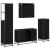 Set de mobilier pentru baie 4 pcs Stejar Negru Lemn compozit GartenMobel Dekor