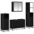 Set de mobilier pentru baie 4 pcs Stejar Negru Lemn compozit GartenMobel Dekor