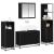 Set de mobilier pentru baie 4 pcs Stejar Negru Lemn compozit GartenMobel Dekor