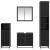 Set de mobilier pentru baie 4 pcs Stejar Negru Lemn compozit GartenMobel Dekor