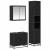 Set de mobilier pentru baie 3 pcs Stejar Negru Lemn compozit GartenMobel Dekor