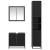 Set de mobilier pentru baie 3 pcs Stejar Negru Lemn compozit GartenMobel Dekor