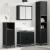 Set de mobilier pentru baie 3 pcs Stejar Negru Lemn compozit GartenMobel Dekor