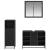 Set de mobilier pentru baie 3 pcs Stejar Negru Lemn compozit GartenMobel Dekor