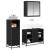 Set de mobilier pentru baie 3 pcs Stejar Negru Lemn compozit GartenMobel Dekor