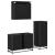 Set de mobilier pentru baie 3 pcs Stejar Negru Lemn compozit GartenMobel Dekor