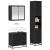 Set de mobilier pentru baie 3 pcs Stejar Negru Lemn compozit GartenMobel Dekor