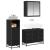 Set de mobilier pentru baie 3 pcs Stejar Negru Lemn compozit GartenMobel Dekor