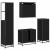 Set de mobilier pentru baie 4 pcs Stejar Negru Lemn compozit GartenMobel Dekor