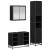Set de mobilier pentru baie 3 pcs Stejar Negru Lemn compozit GartenMobel Dekor