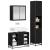 Set de mobilier pentru baie 3 pcs Stejar Negru Lemn compozit GartenMobel Dekor