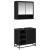 Set de mobilier pentru baie 2 pcs Stejar Negru Lemn compozit GartenMobel Dekor