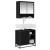 Set de mobilier pentru baie 2 pcs Stejar Negru Lemn compozit GartenMobel Dekor