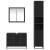 Set de mobilier pentru baie 3 pcs Stejar Negru Lemn compozit GartenMobel Dekor