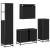Set de mobilier pentru baie 4 pcs Stejar Negru Lemn compozit GartenMobel Dekor