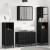 Set de mobilier pentru baie 4 pcs Stejar Negru Lemn compozit GartenMobel Dekor