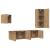 Cabinet TV Pe perete 4 pcs Stejar Artizanal Lemn compozit GartenMobel Dekor
