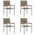 Scaune de grădină stivuibile 4 pcs Gri și Brown 54 x 56 x 90 cm GartenMobel Dekor