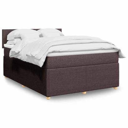 Pat continental cu saltea, maro închis, 140x200 cm, textil GartenMobel Dekor