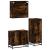 Set mobilier de baie, 3 piese, stejar fumuriu, lemn prelucrat GartenMobel Dekor