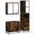 Set mobilier de baie, 3 piese, stejar fumuriu, lemn prelucrat GartenMobel Dekor