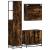 Set mobilier de baie, 3 piese, stejar fumuriu, lemn prelucrat GartenMobel Dekor