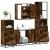 Set de mobilier de baie 4 piese Lemn prelucrat de stejar afumat GartenMobel Dekor
