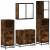 Set de mobilier de baie 4 piese Lemn prelucrat de stejar afumat GartenMobel Dekor