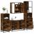 Set de mobilier de baie 4 piese Lemn prelucrat de stejar afumat GartenMobel Dekor