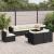 Set mobilier de grădină cu perne, 9 piese, negru, poliratan GartenMobel Dekor